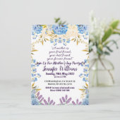 マザーズデイパステルブルーリトルフラワーバッドフローラ 招待状 (スタンド正面)