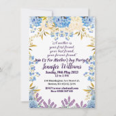 マザーズデイパステルブルーリトルフラワーバッドフローラ 招待状 (正面)