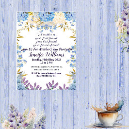 マザーズデイパステルブルーリトルフラワーバッドフローラ 招待状