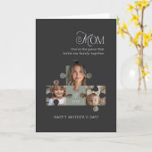 マザーズデイパズルピース3枚写真コラージュ カード (黄色い花)