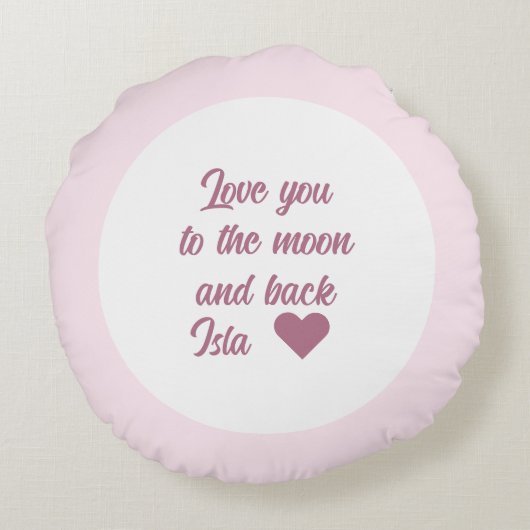 マザーズデイパーソナライズされた文字カスタム円枕 ラウンドクッション (裏面)