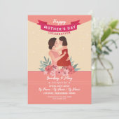 マザーズデイパーティの招待状カード 招待状 (スタンド正面)