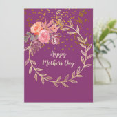 マザーズデイパープルピンクブルゴーニュフローラ&グリッター シーズンカード (スタンド正面)