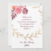 マザーズデイパープルピンクブルゴーニュフローラ&グリッター シーズンカード (裏面)