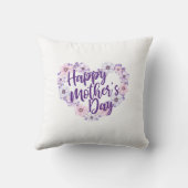 マザーズデイパープルフローラハート |装飾用クッション クッション (裏面)