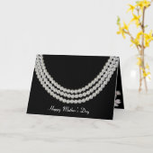 マザーズデイパールネックレス黒 カード (黄色い花)