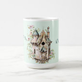 マザーズデイビューティフルビクトリアンスタイルバードハウス コーヒーマグカップ (中央)