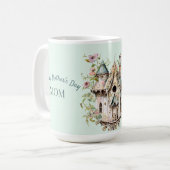 マザーズデイビューティフルビクトリアンスタイルバードハウス コーヒーマグカップ (正面左)