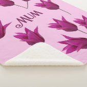 マザーズデイピンクかわいらしチューリップフローラスタイリッシュ シェルパブランケット (3/4)