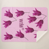 マザーズデイピンクかわいらしチューリップフローラスタイリッシュ シェルパブランケット (正面(横))