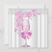 マザーズデイピンクかわいらしローズシャンパンブランチ2a 招待状 (裏面)