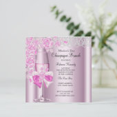 マザーズデイピンクかわいらしローズシャンパンブランチ2B 招待状 (スタンド正面)