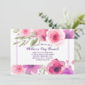 マザーズデイピンクパープルウォーターカラーフローラ 招待状 (スタンド正面)