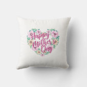 マザーズデイピンクフローラハート |装飾用クッション クッション (裏面)