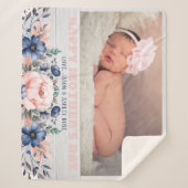 マザーズデイピンク素朴フローラバーンドウッド写真 シェルパブランケット (正面)