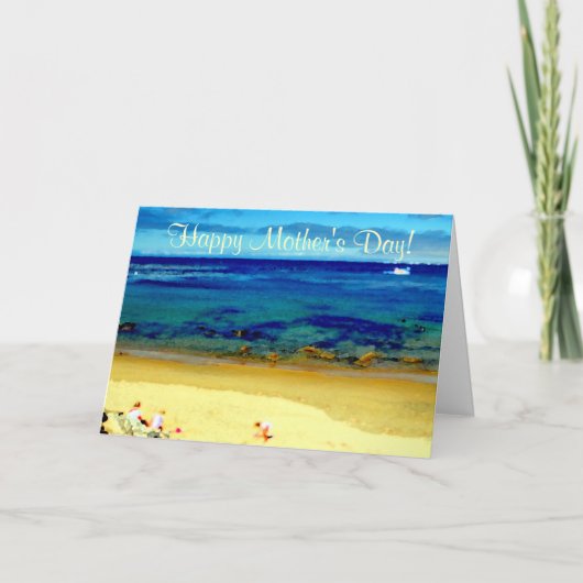 マザーズデイファミリーアットビーチカード カード (正面)