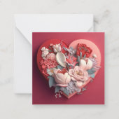 マザーズデイフローラハート ノートカード (正面)