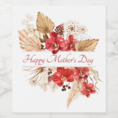 マザーズデイフローラパーティー紙プレート ワインラベル (シングルラベル)