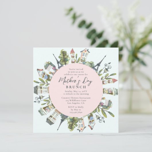 マザーズデイブランチエレガントパフランスのリ 招待状 (スタンド正面)