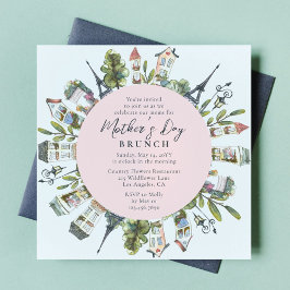マザーズデイブランチエレガントパフランスのリ 招待状