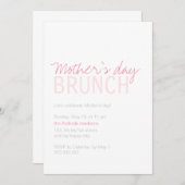 マザーズデイブランチピンク白フルカスタマイズ 招待状 (正面/裏面)