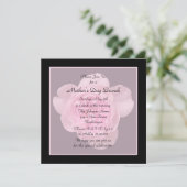 マザーズデイブランチ招待状ピンクローズ 招待状 (スタンド正面)