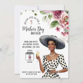 マザーズデイブランチ招待状レディスタイリッシュー 招待状