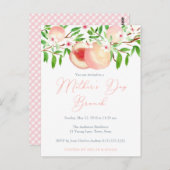 マザーズデイブランチ招待状、スイート桃 ポストカード (正面/裏面)