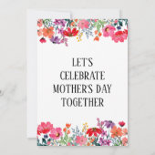 マザーズデイブランチ招待状 – ドレスを着た女性 招待状 (裏面)