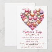 マザーズデイブランチ招待状 | ハートマカロン 招待状 (正面/裏面)