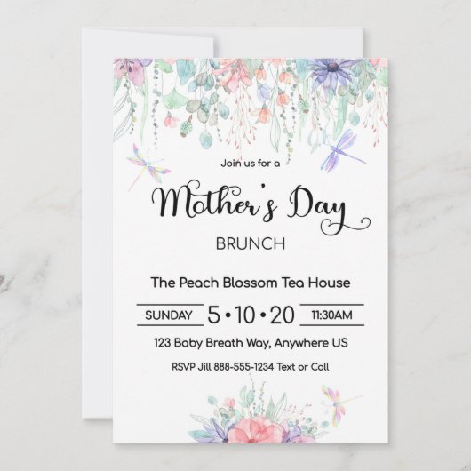 マザーズデイブランチ招待状 招待状 (正面)