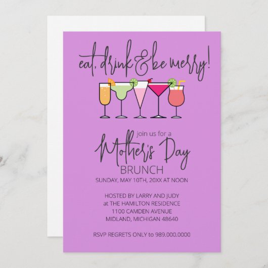 マザーズデイブランチ招待状 招待状 (正面/裏面)