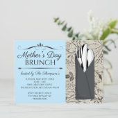 マザーズデイブランチ招待状(青) 招待状 (スタンド正面)