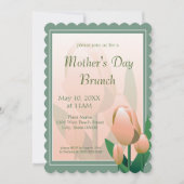 マザーズデイブランチ春ピンクチューリップスパーティー 招待状 (正面)