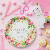 マザーズデイブランチ – ピンクのバラ ペーパープレート (パーティー)