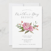 マザーズデイブランチ |ピンクの花 招待状 (正面)