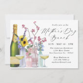 マザーズデイブランチ |ワイルドフラワーとシャンパン 招待状 (正面)