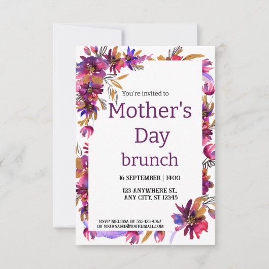 マザーズデイブランチ 招待状 (正面)