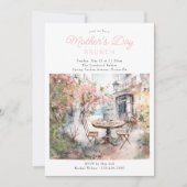 マザーズデイブルンチウォーターカラープラザ開花 招待状 (正面)