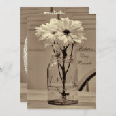 マザーズデイブルンチセピアメイソンジャー&デイジー 招待状 (正面/裏面)