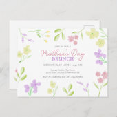 マザーズデイブルンチソフトフローラウォーターカラーパステル ポストカード (正面/裏面)