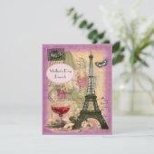 マザーズデイブルンチパリエッフェルタワー&レッドワイン 招待状 (スタンド正面)