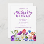 マザーズデイブルンチワイルドフラワー招待状 招待状 (正面/裏面)