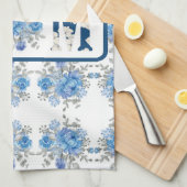 マザーズデイブルーフローラママ キッチンタオル (四つ折り)