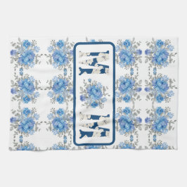 マザーズデイブルーフローラママ キッチンタオル