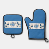 マザーズデイブルーフローラママ 鍋つかみ&鍋敷きセット (正面)