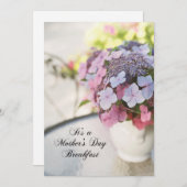 マザーズデイブレックファスト招待状ウィズフラワーズ 招待状 (正面/裏面)