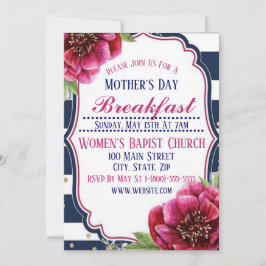 マザーズデイブレックファスト招待状フラットカード 招待状