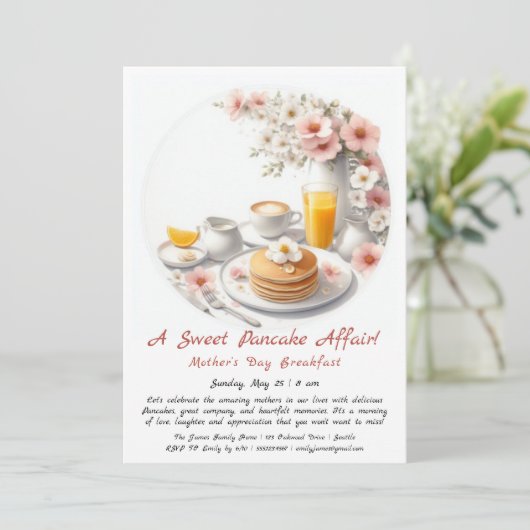マザーズデイブレックファスト招待状 – パンケーキバラ 招待状 (スタンド正面)