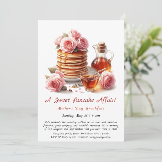 マザーズデイブレックファスト招待状 – パンケーキバラ 招待状 (スタンド正面)